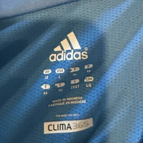 208. Adidas blue CLIMA365 active jacket Sz L. - Picture 2 of 3